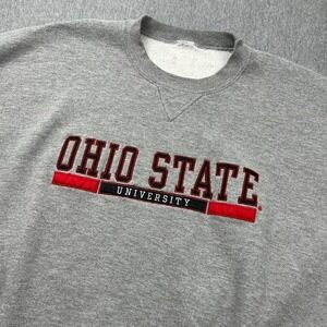 Ohio State Buckeyes Russell Athletic Crewneck Sweatshirt Mens XL Gray Embroider